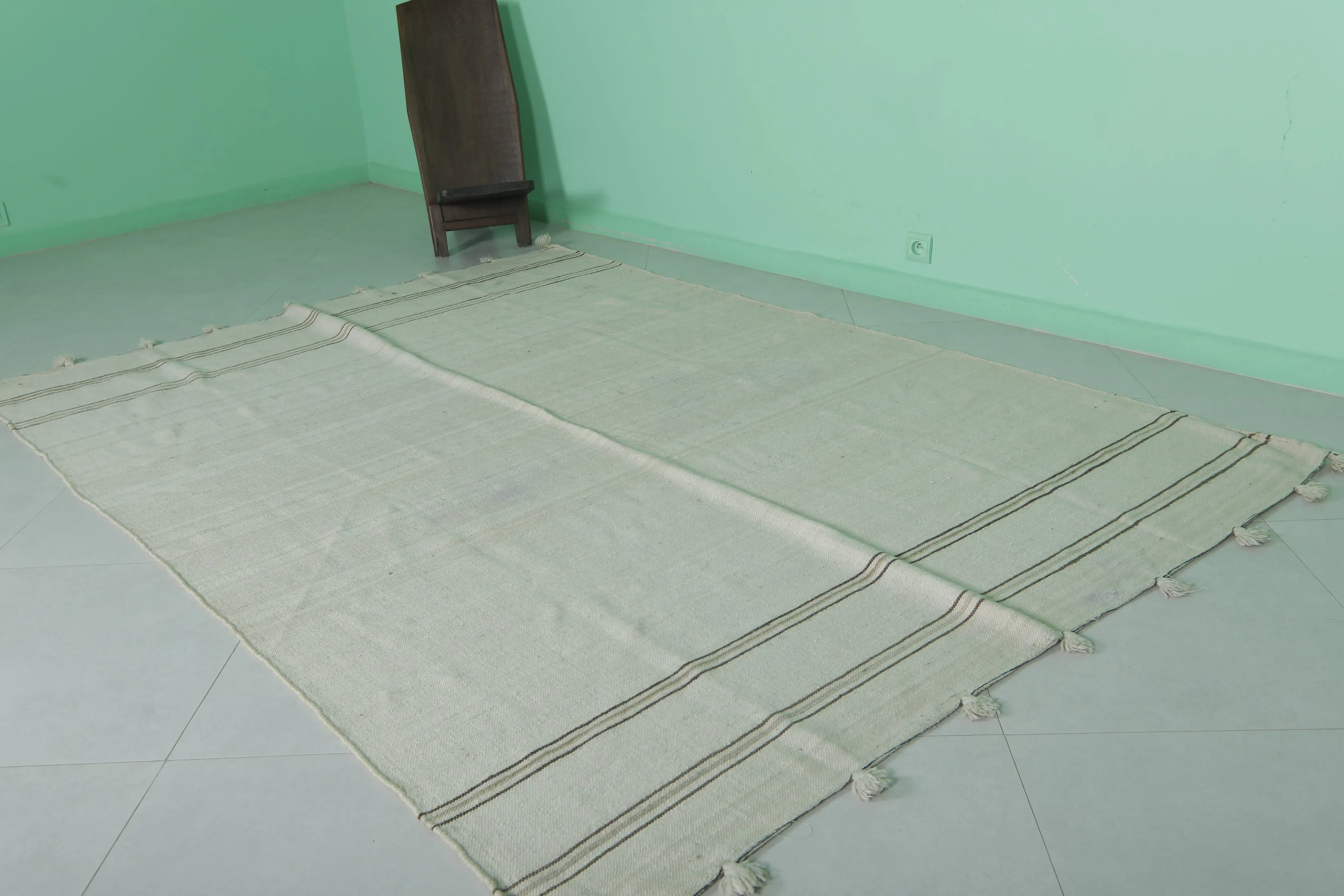 Moroccan Rug 6.2 x 8.6 Feet - Simple Stripes Design