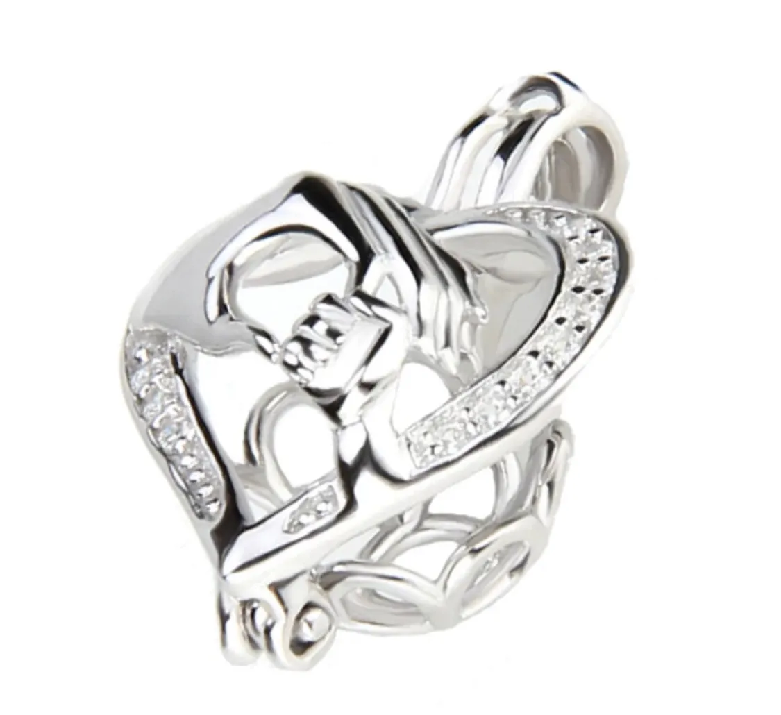 Mothers Love Sterling Silver Cage Necklace Set