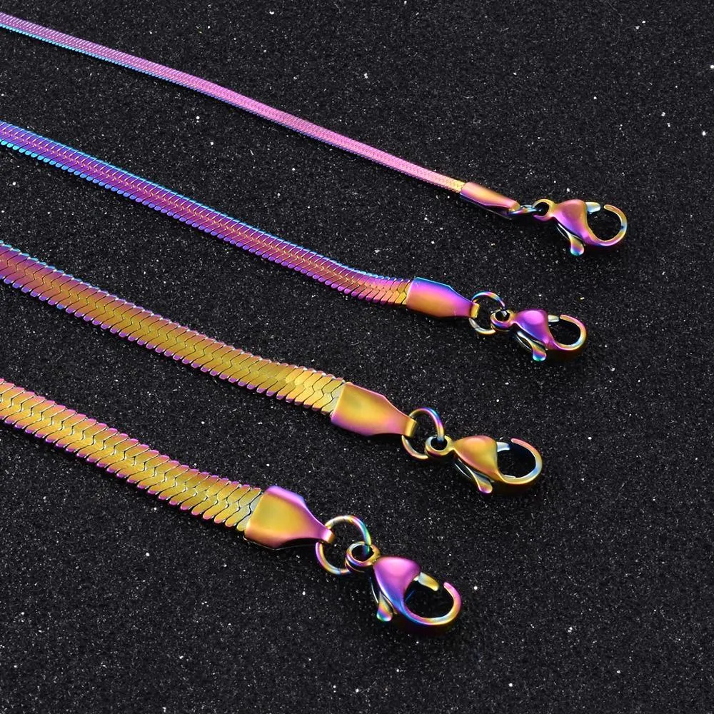 Multichrome Herringbone Stainless Steel Chains