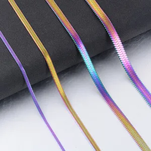 Multichrome Herringbone Stainless Steel Chains