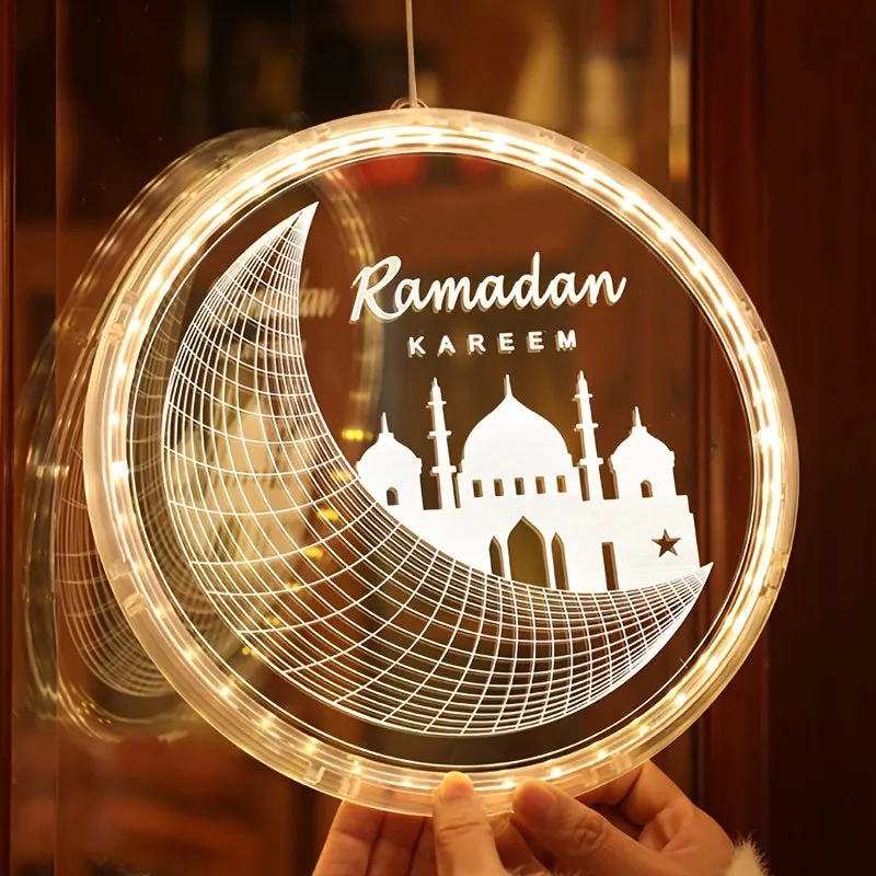 Muslim Holiday Decorative Lights: Castle Stars Moon 3D Chandelier