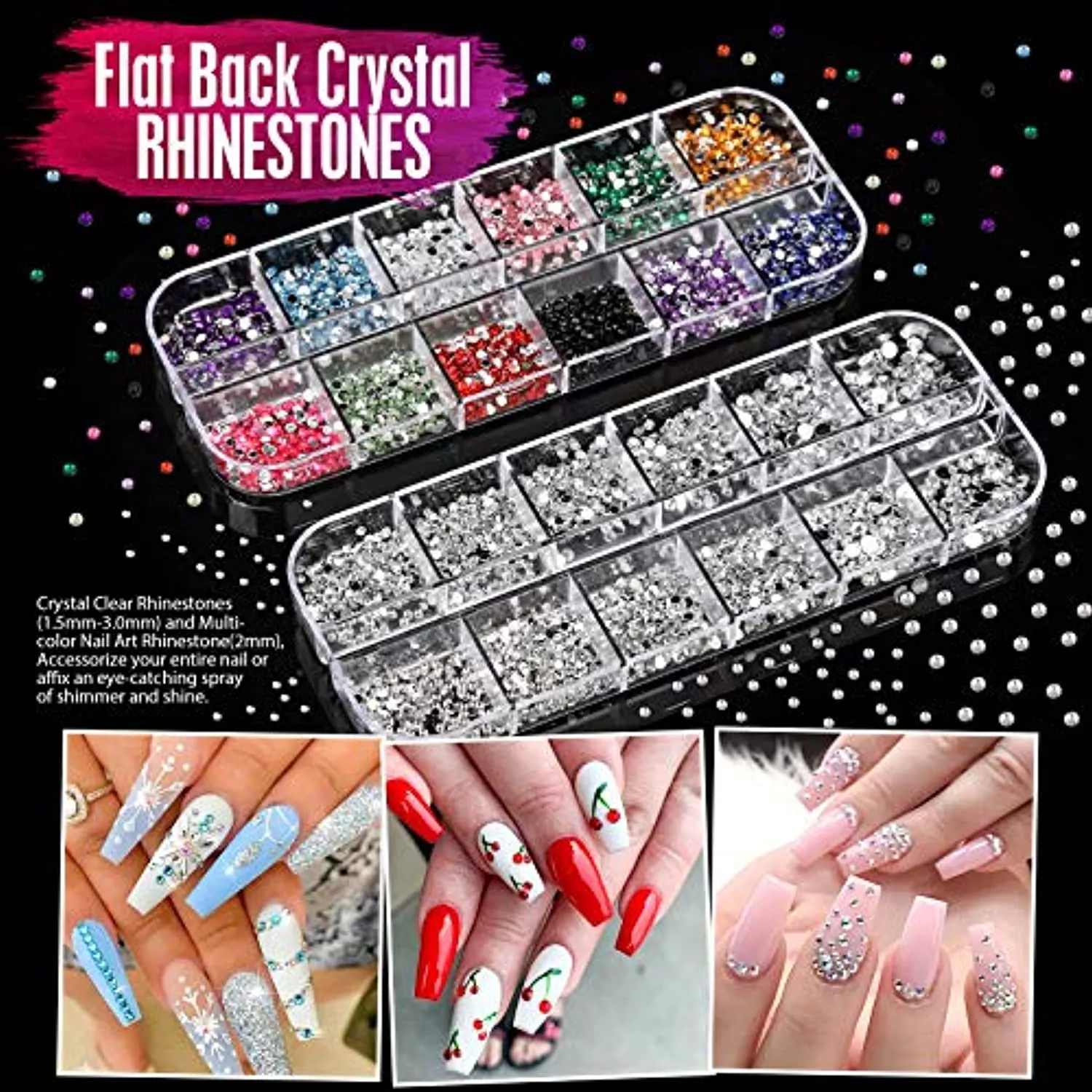 Nail Art Brushes, Nail Dotting Tools, Teenitor Nail Art Design Kit with Butterfly Nail Brush, Nail Art Stickers, Nail Foil, Nail Art Striping Tape, Nail Art Rhinestones
