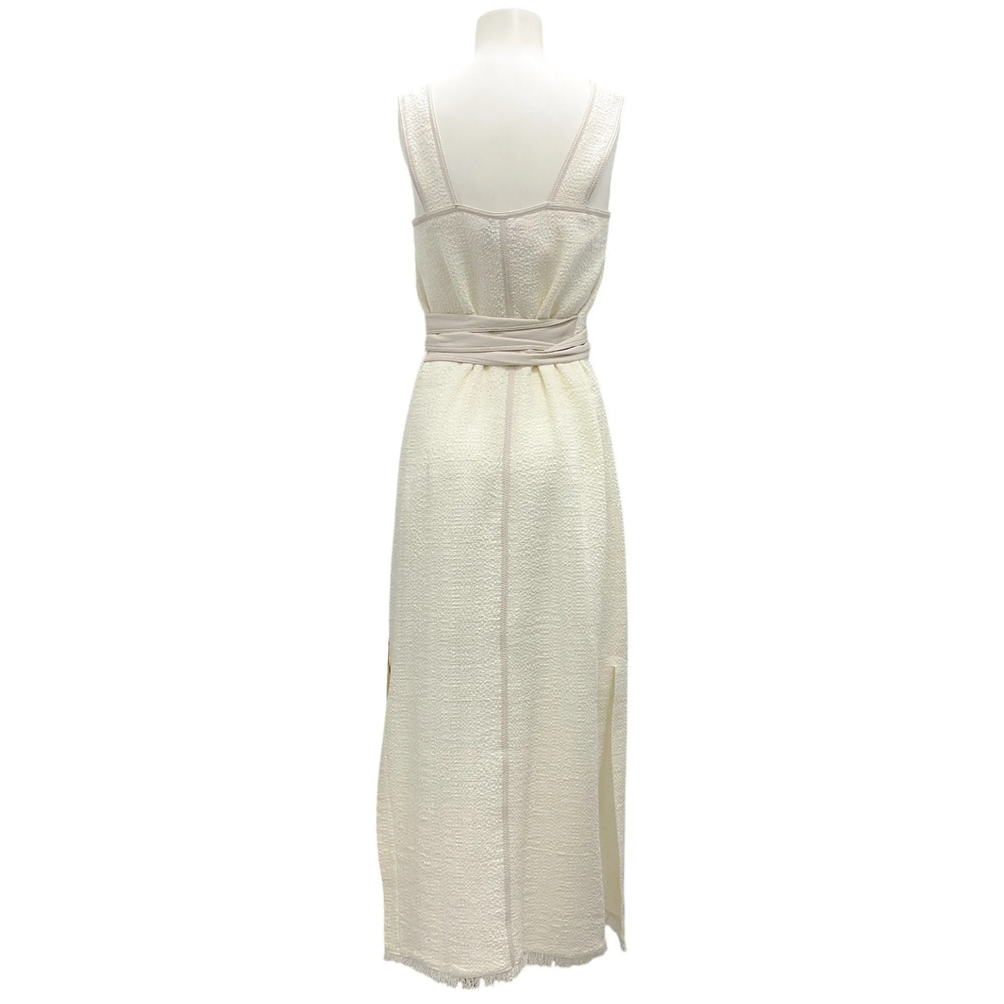 Nanushka White 2020 Rita Rustic Weave Tie-Front Button-down Dress