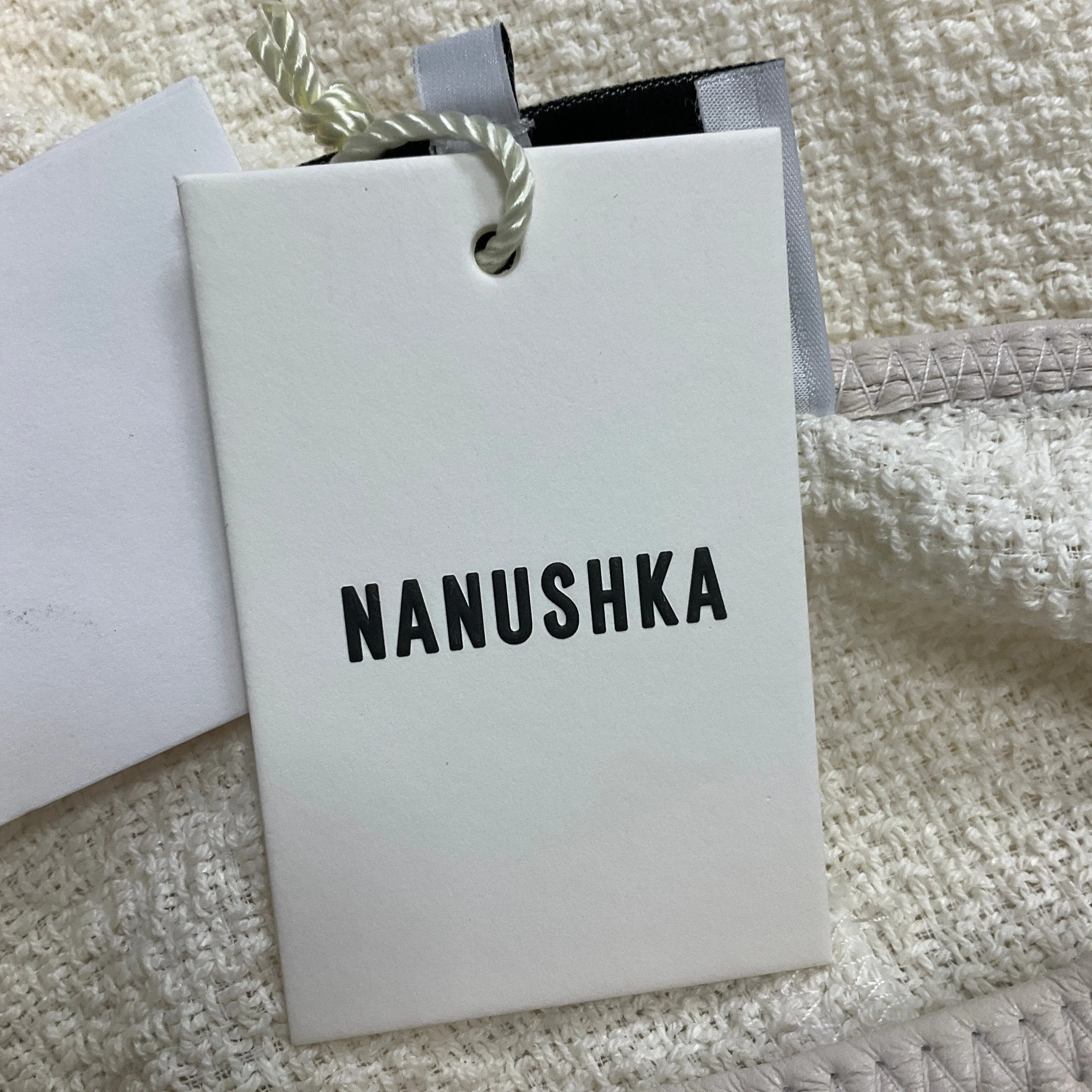 Nanushka White 2020 Rita Rustic Weave Tie-Front Button-down Dress