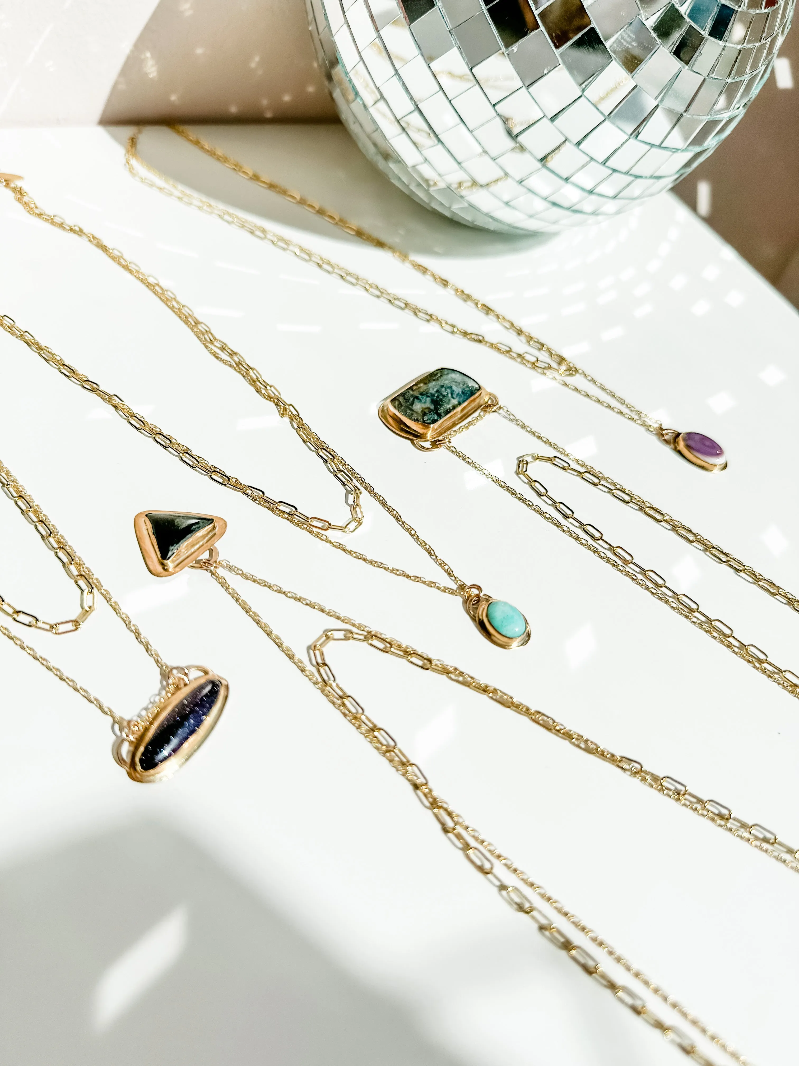 Navy Sandstone Double Up Layering Necklace