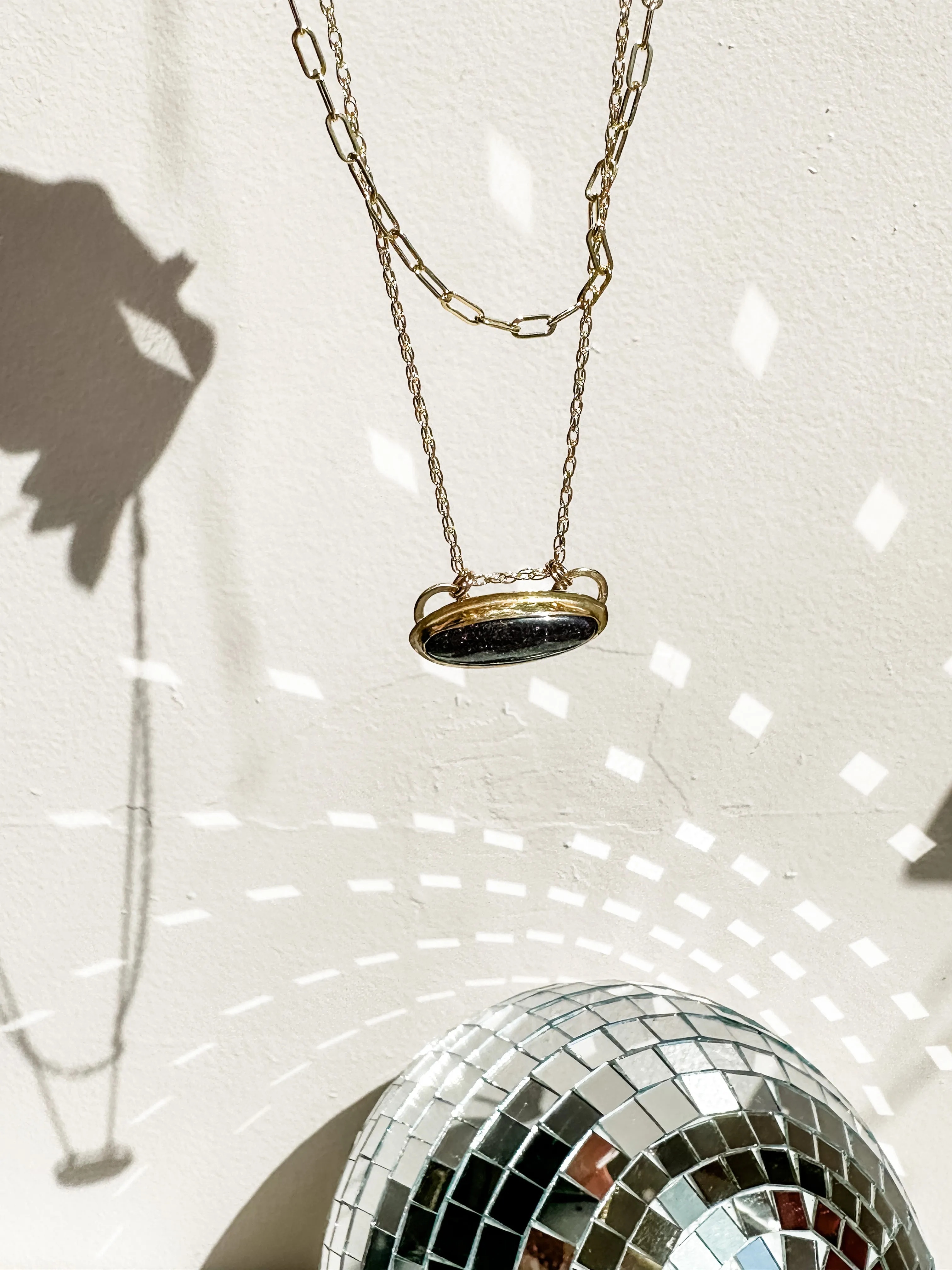 Navy Sandstone Double Up Layering Necklace