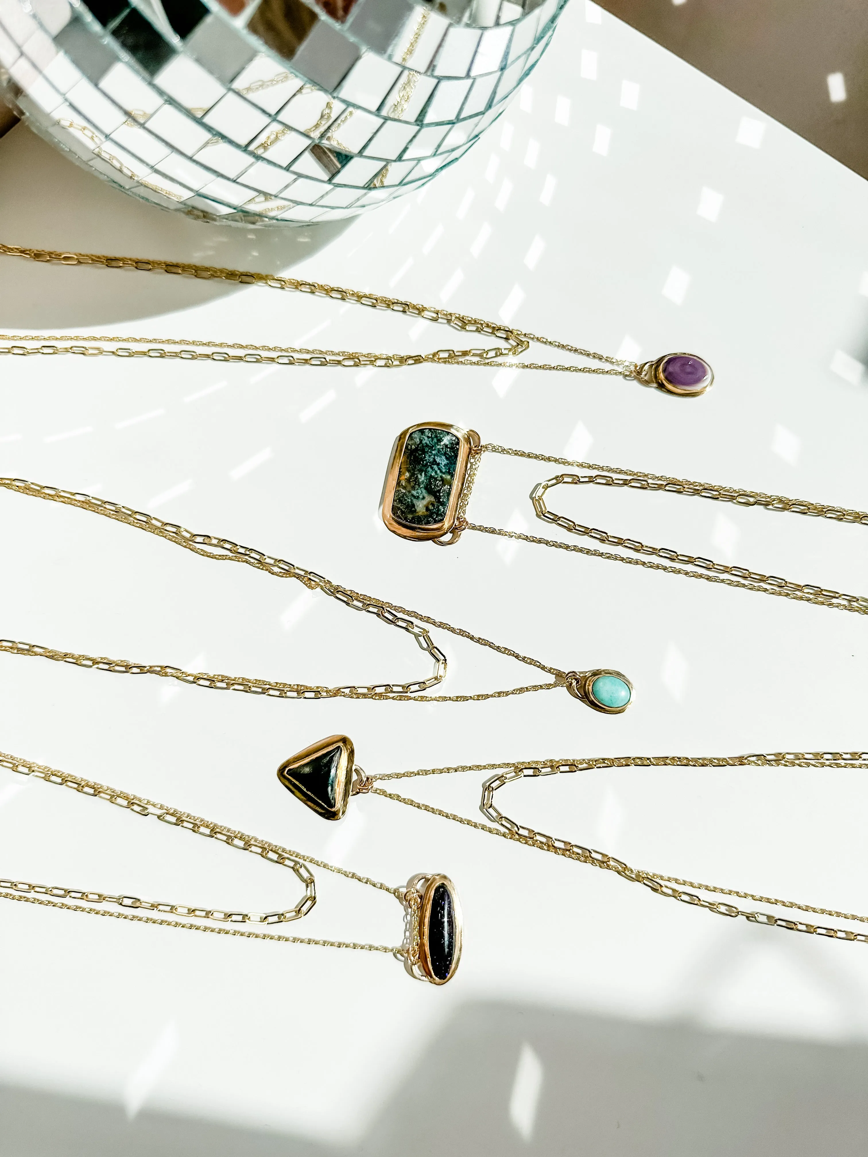 Navy Sandstone Double Up Layering Necklace