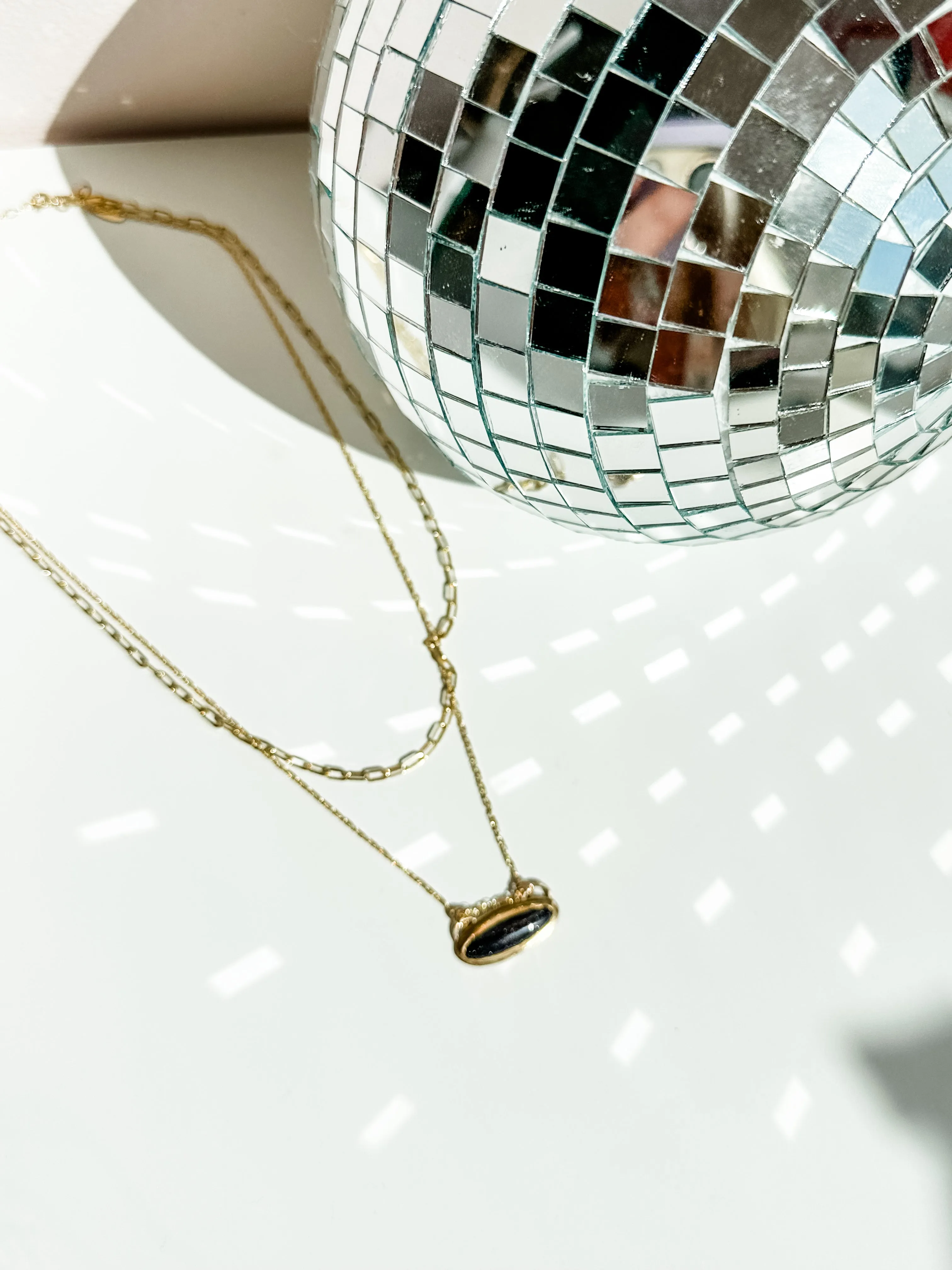 Navy Sandstone Double Up Layering Necklace