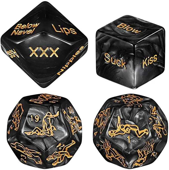 New EXCEART 4pcs Romantic Role Playing Dice for Him and Her Funny Dice for Couples Dice Sex Wedding Gift for Couple Action Dice Set Novelty Honeymoon Newlyweds Games