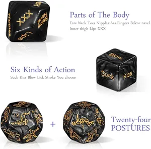 New EXCEART 4pcs Romantic Role Playing Dice for Him and Her Funny Dice for Couples Dice Sex Wedding Gift for Couple Action Dice Set Novelty Honeymoon Newlyweds Games