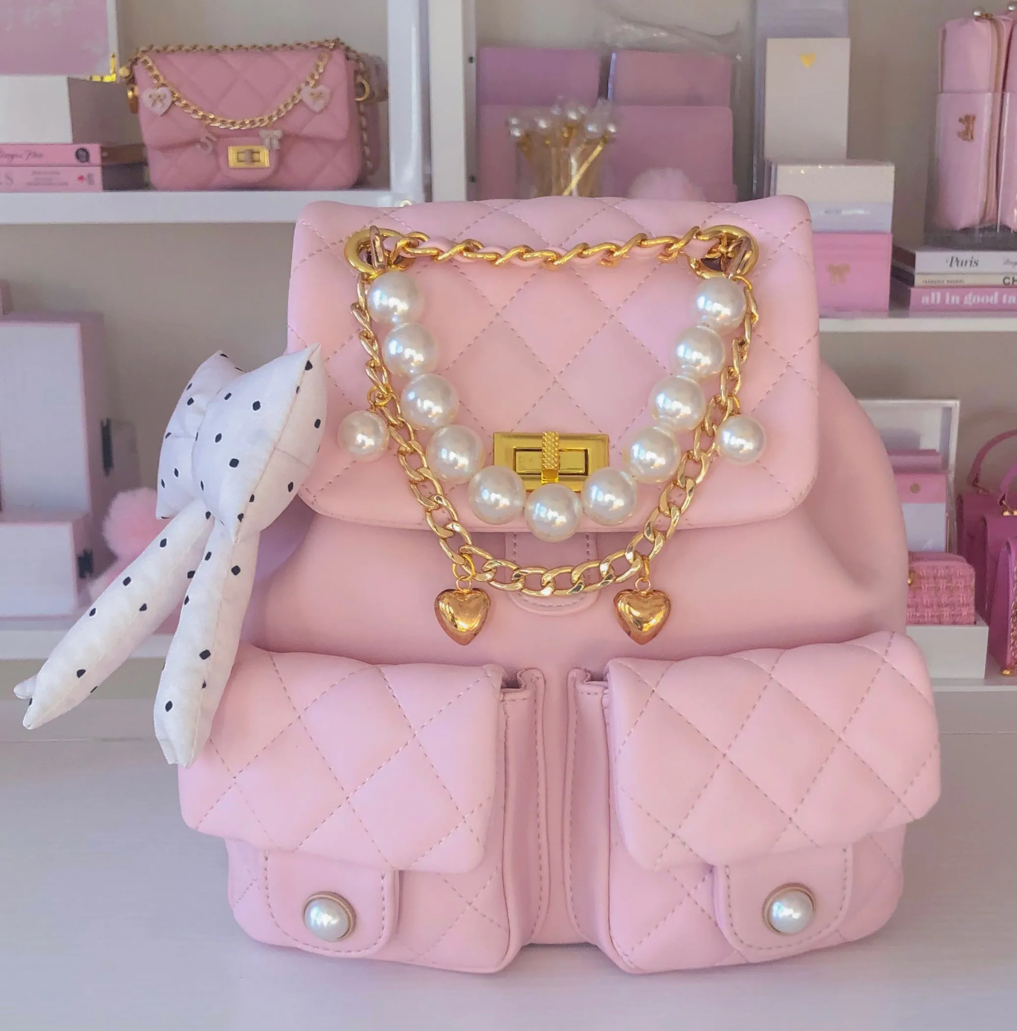 NEW! LUXURY PINK QUILTED BAG