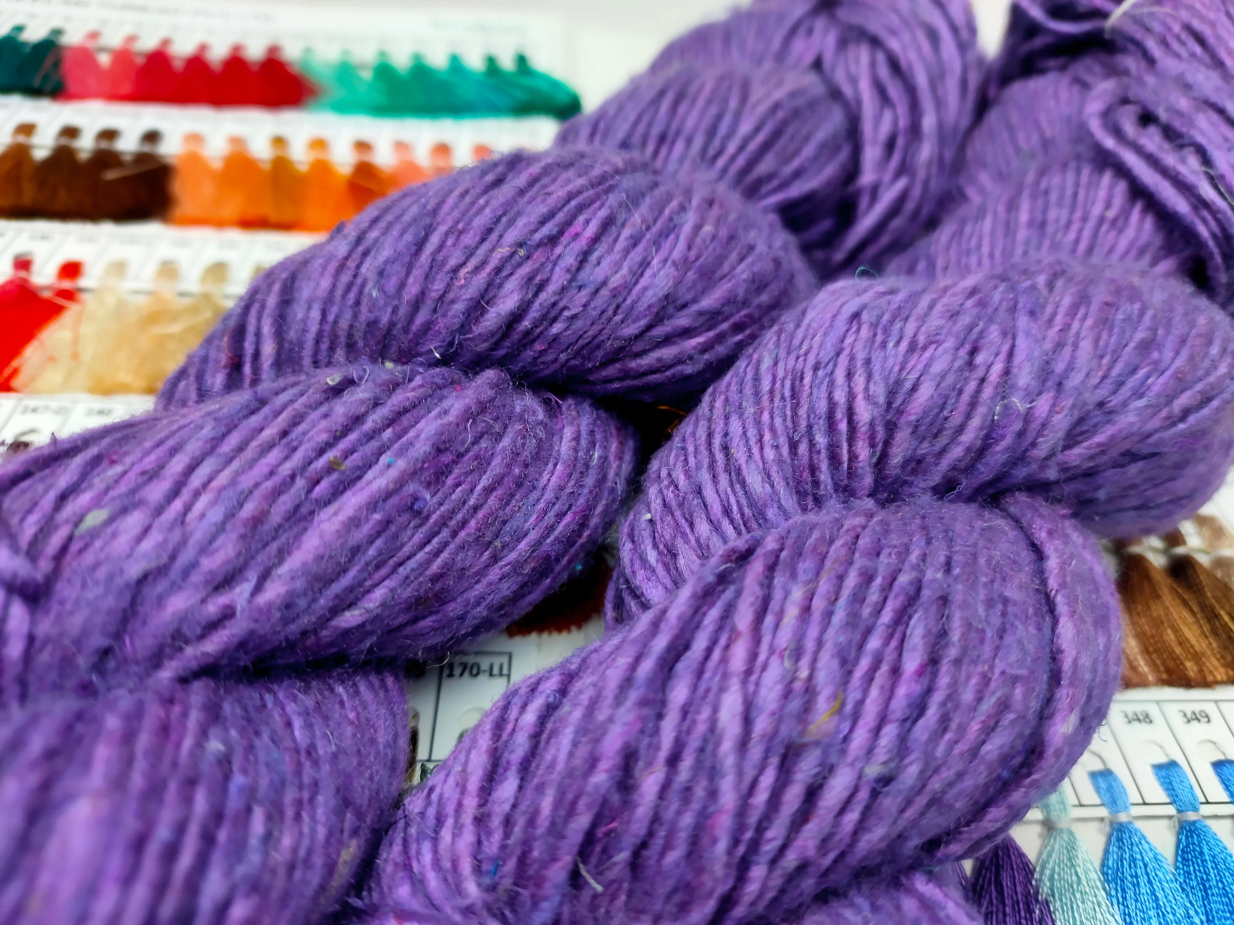Noil Silk Yarn Purple