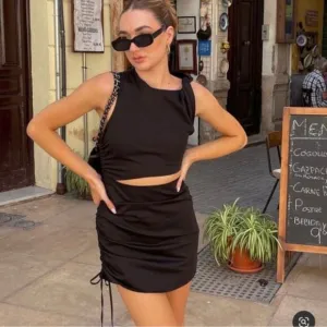 nwot zara cut out black mini dress xs
