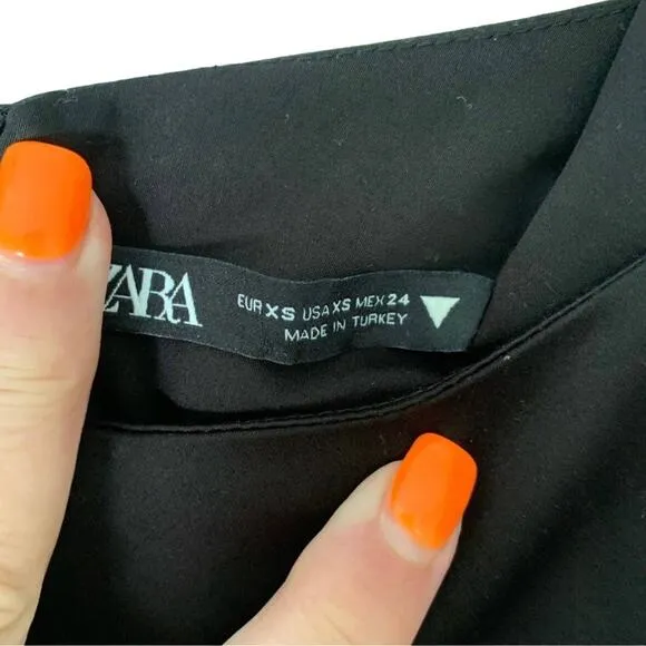nwot zara cut out black mini dress xs