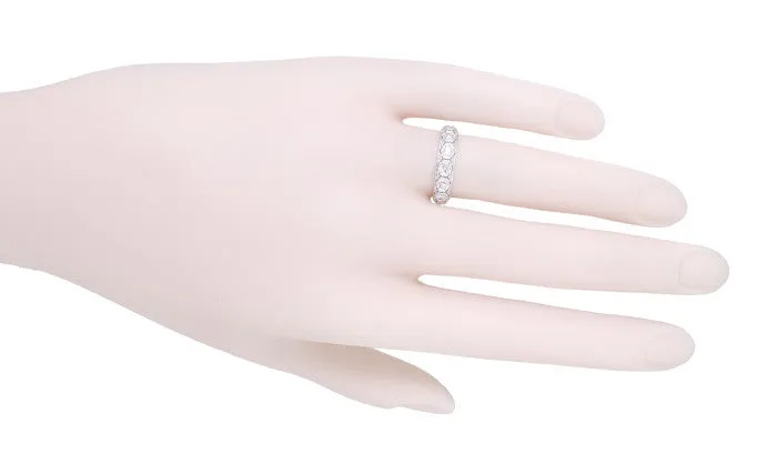 Occum Art Deco Antique Diamond Wedding Band in Platinum - Size 6.25