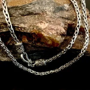 Oxidized Sterling Silver Wheat Chain | Braided Spiga Wheat Chain