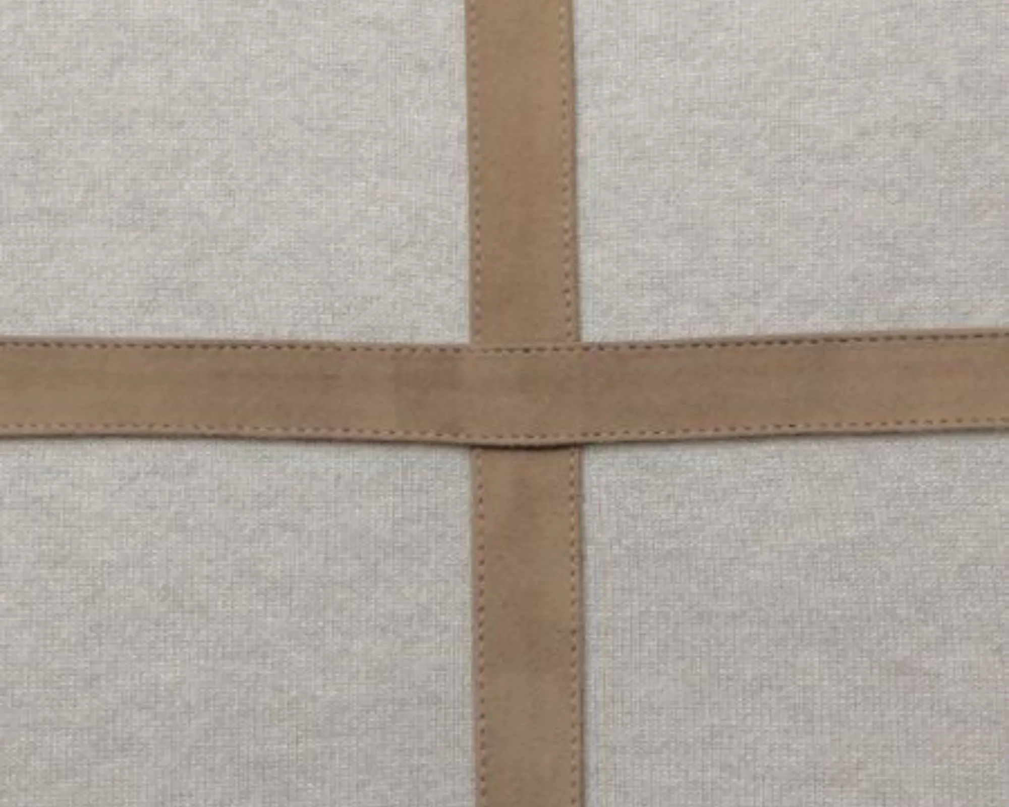 Palermo Cashmere Pillow with Cross Suede - Pearl
