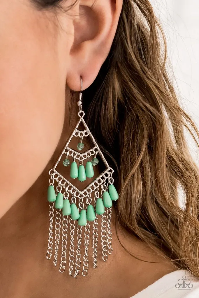 Paparazzi - Trending Transcendence  -Green Earrings