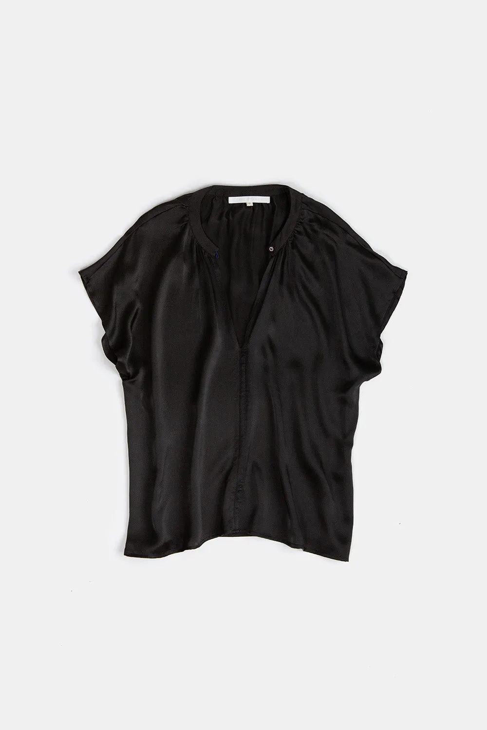 Patti Silk Charmeuse Blouse in Black