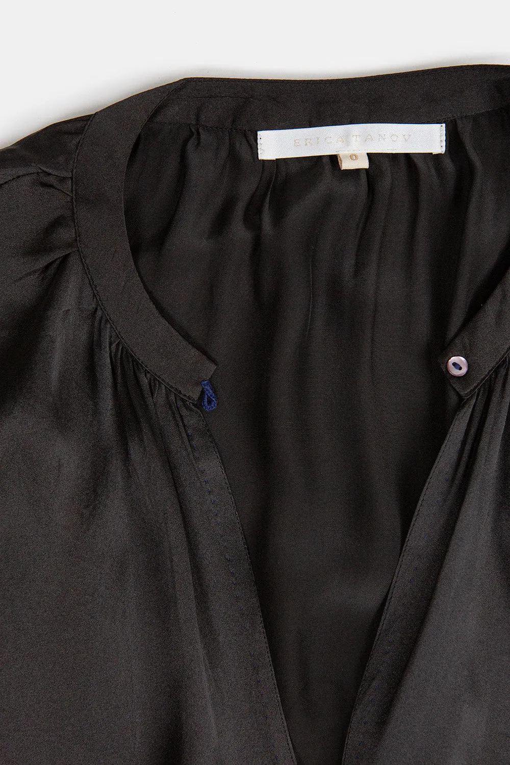 Patti Silk Charmeuse Blouse in Black