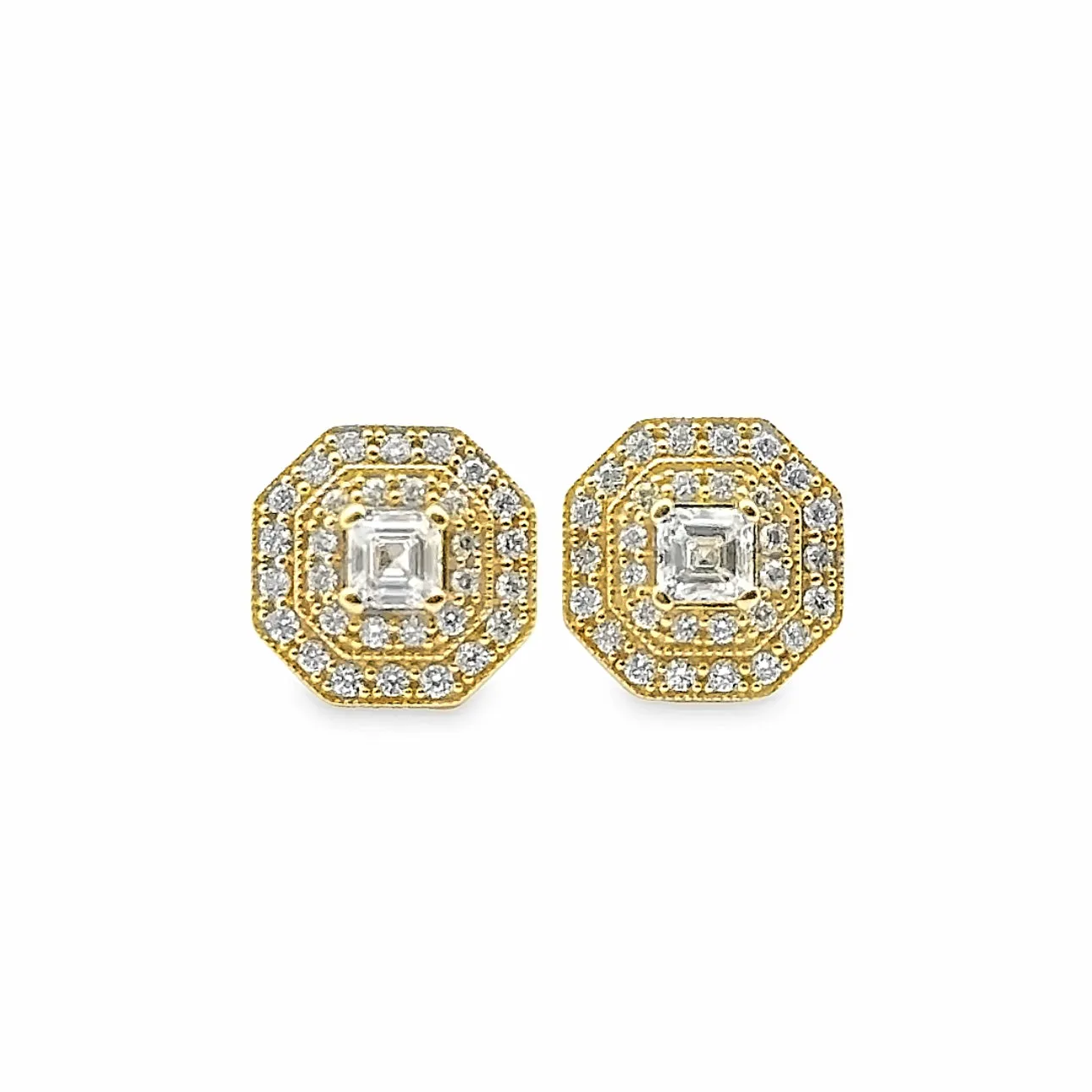 Penny Preville Art Deco Diamond Stud Earrings