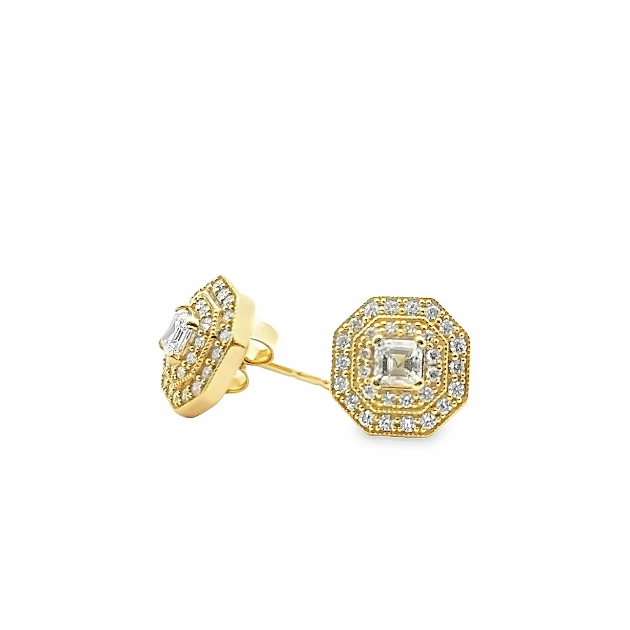 Penny Preville Art Deco Diamond Stud Earrings