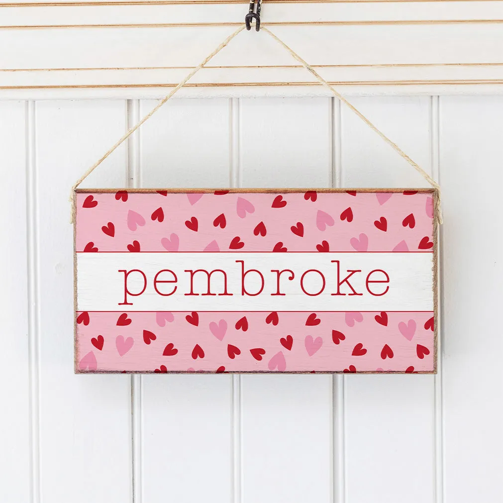 Personalized Valentine's Heart Twine Hanging Sign