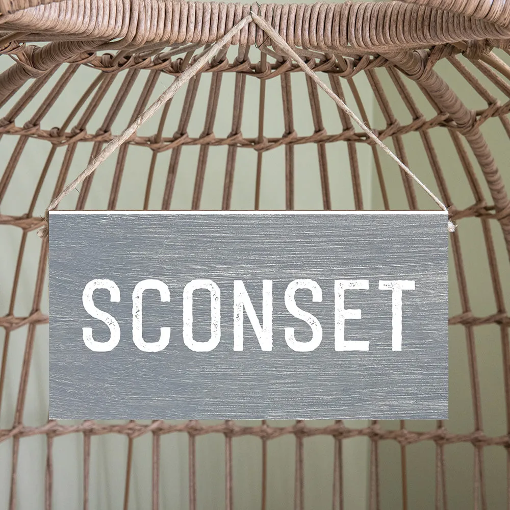Personalized Your Word Grey Twine Hanging Sign