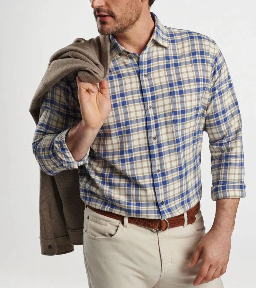 Peter Millar - Whistler Cotton Sport Shirt - Ocean Blue