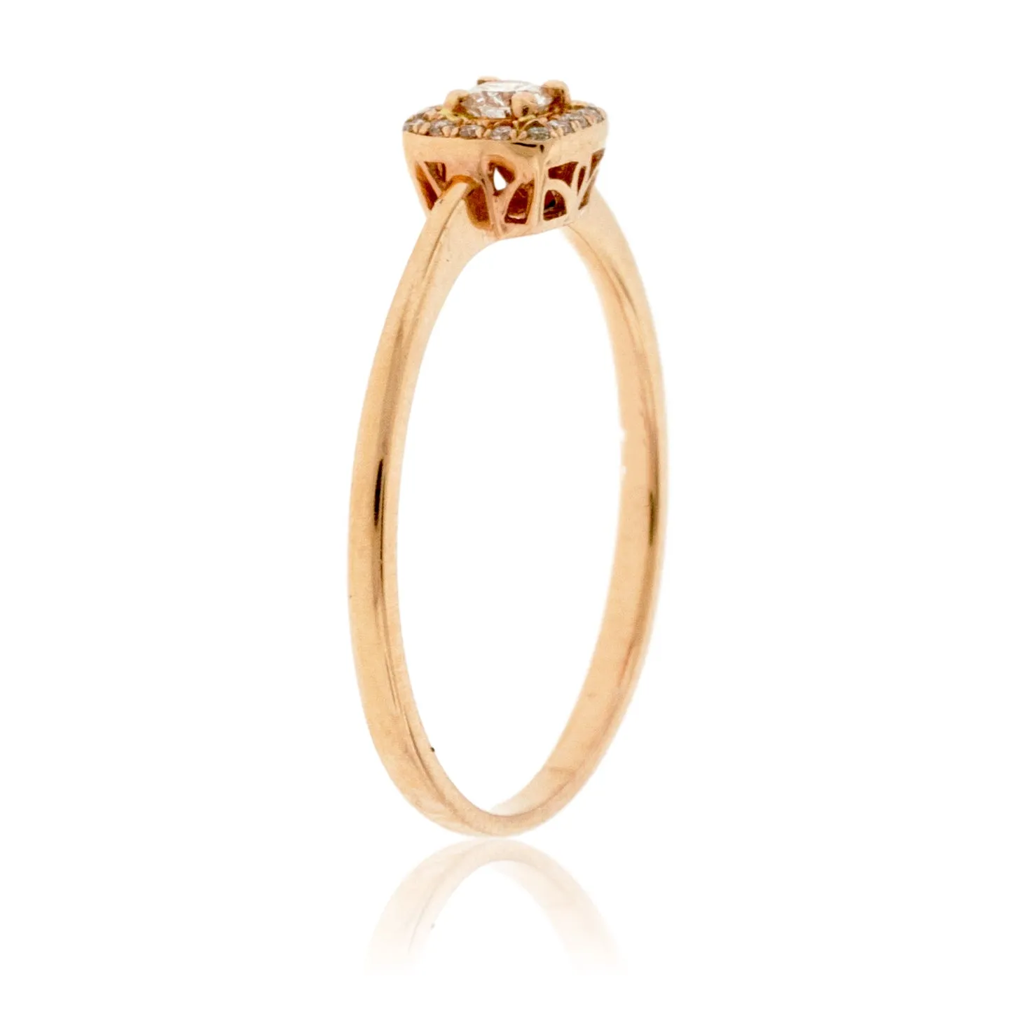 Petite Diamond and Diamond Halo Stackable Style Ring