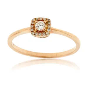 Petite Diamond and Diamond Halo Stackable Style Ring