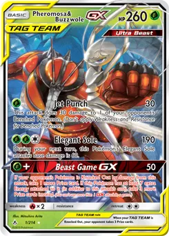 Pheromosa & Buzzwole GX 1/214 FULL ART FOIL