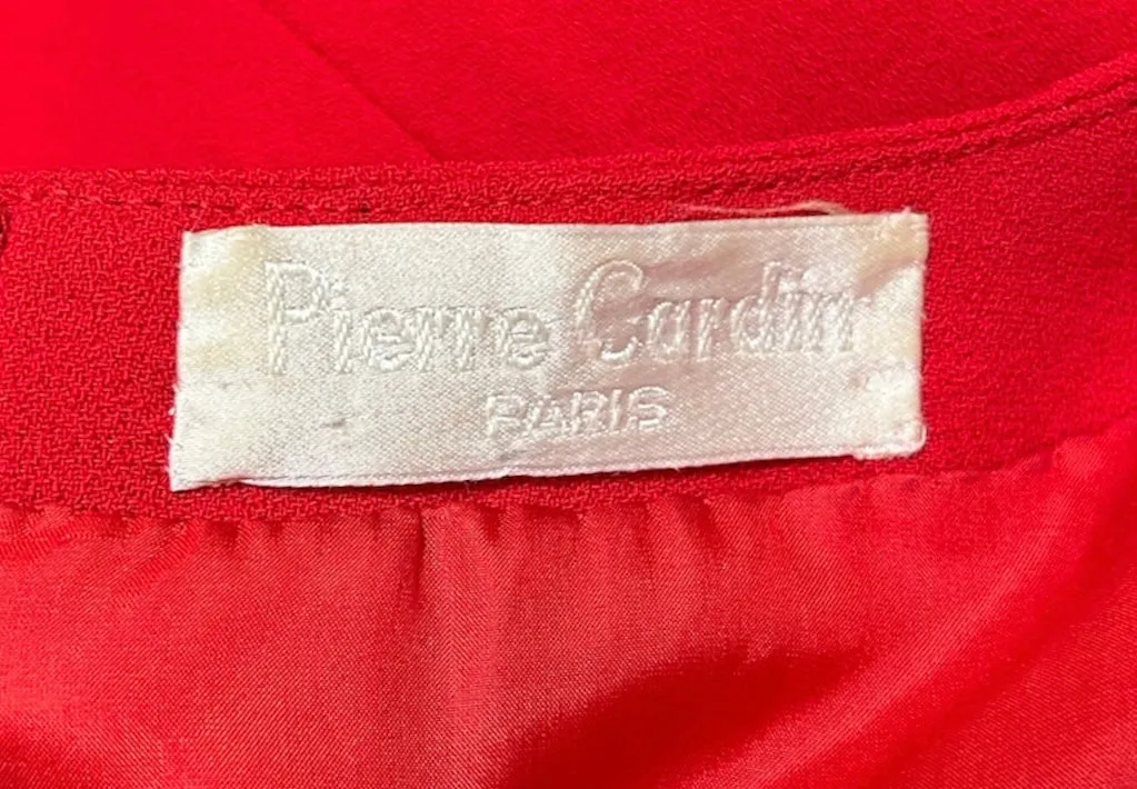 Pierre Cardin Haute Couture Red Mod Butterly Shift Dress