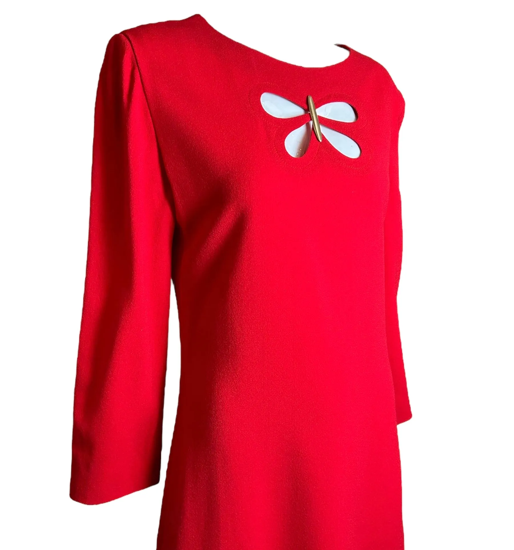 Pierre Cardin Haute Couture Red Mod Butterly Shift Dress