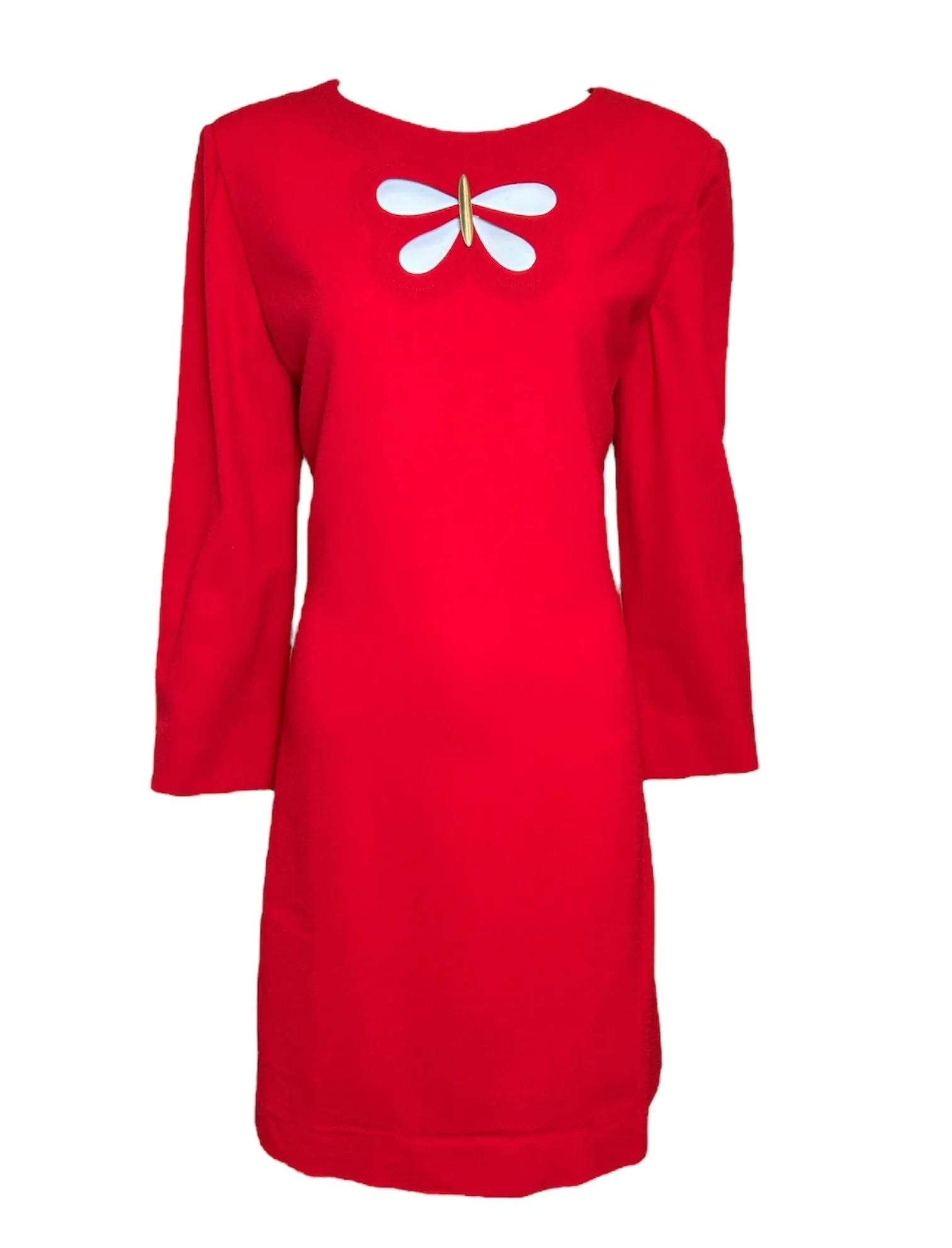 Pierre Cardin Haute Couture Red Mod Butterly Shift Dress