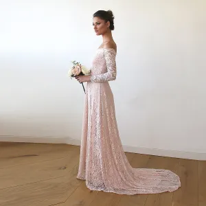 Pink Off-The-Shoulder Dress  #1148