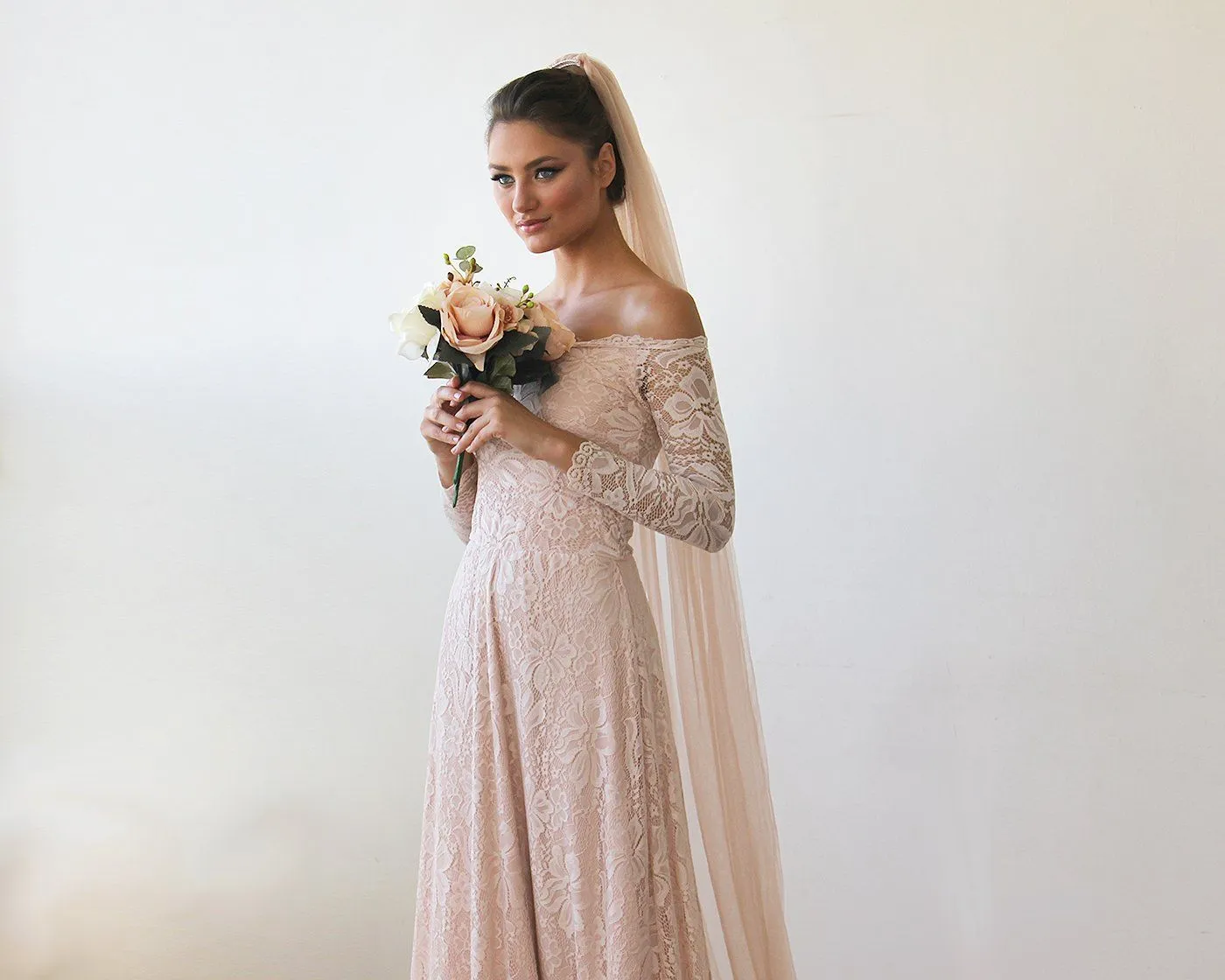 Pink Off-The-Shoulder Dress  #1148