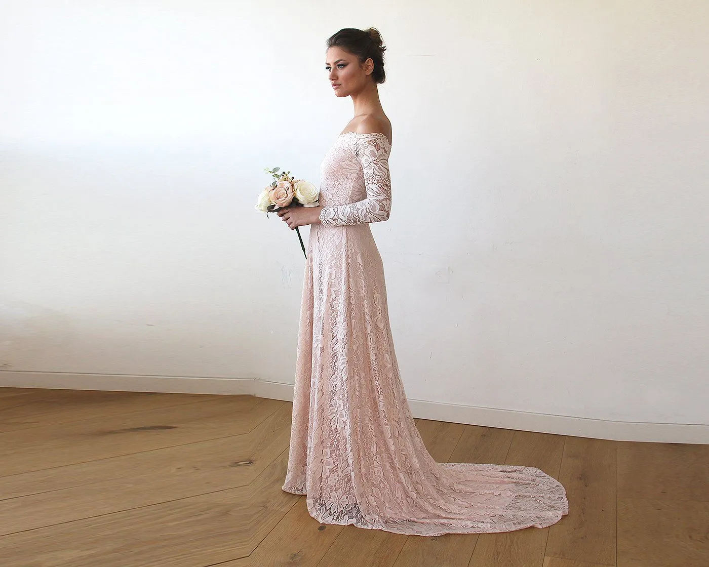 Pink Off-The-Shoulder Dress  #1148