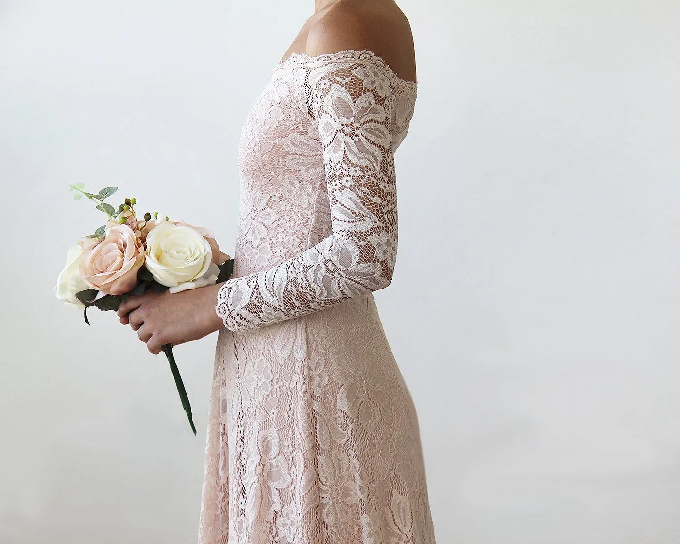 Pink Off-The-Shoulder Dress  #1148