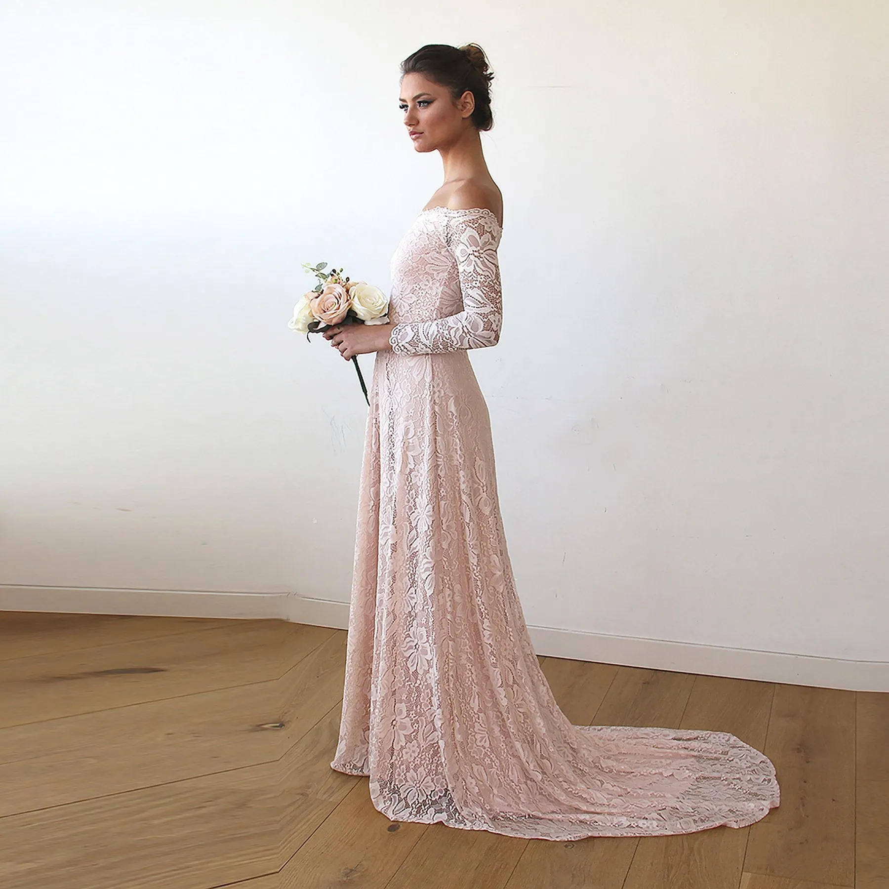Pink Off-The-Shoulder Dress  #1148