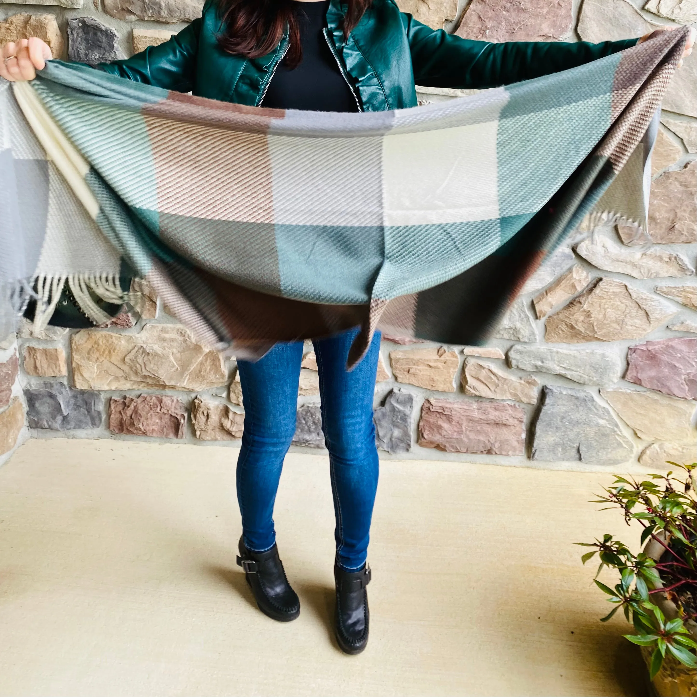 Plaid Cashmere Scarf