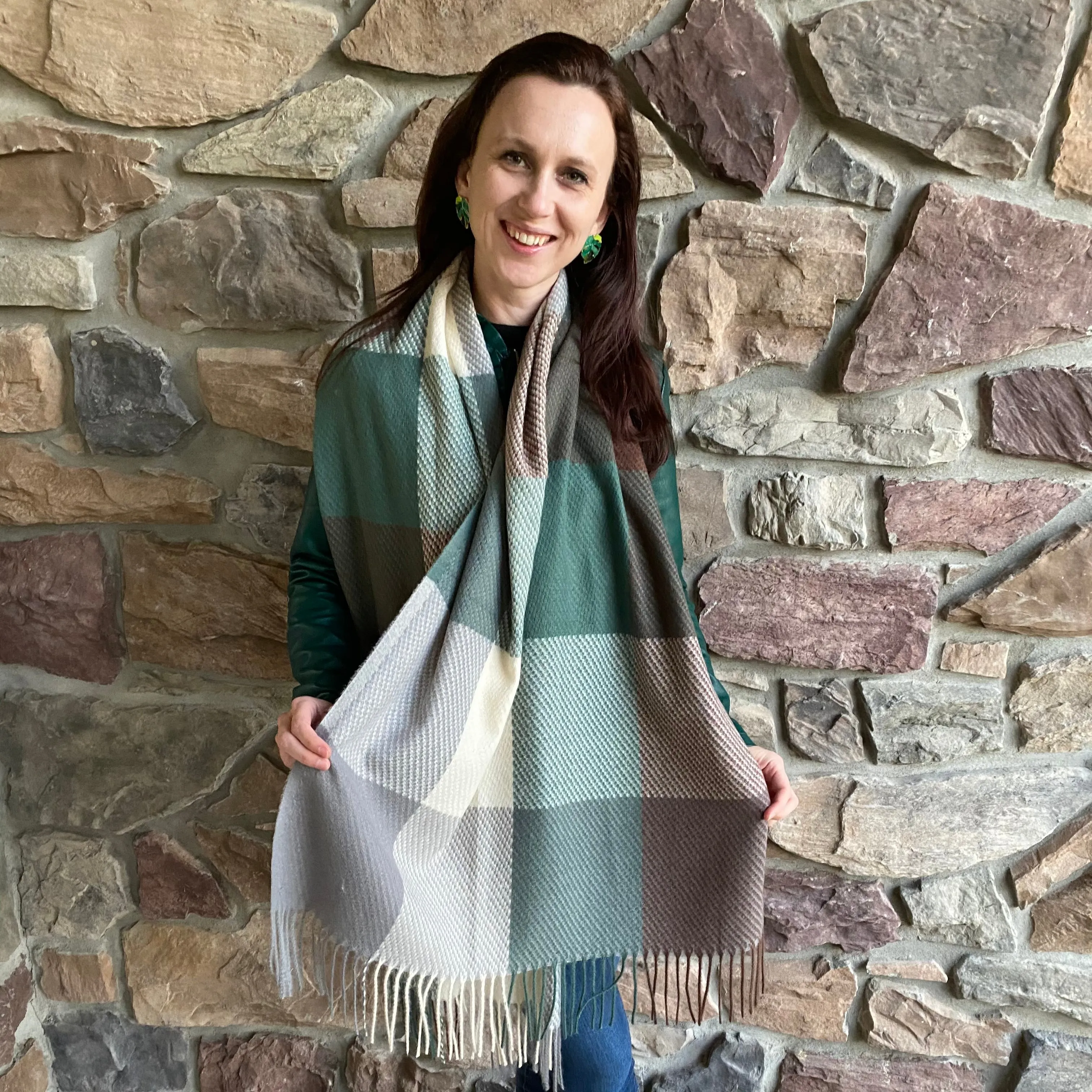 Plaid Cashmere Scarf