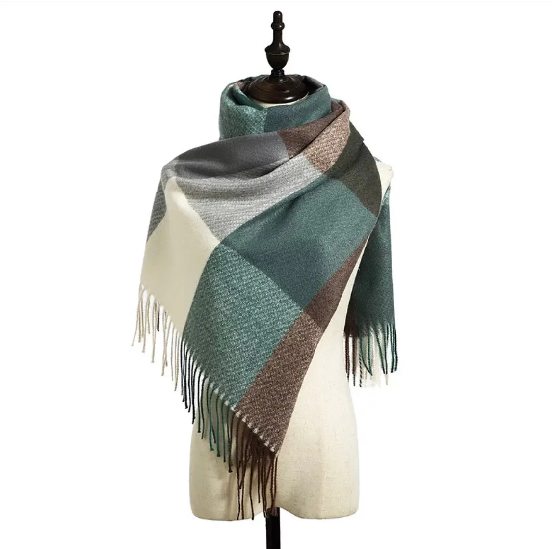Plaid Cashmere Scarf