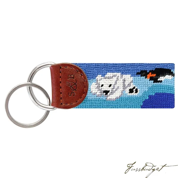 Polar Party Needlepoint Key Fob