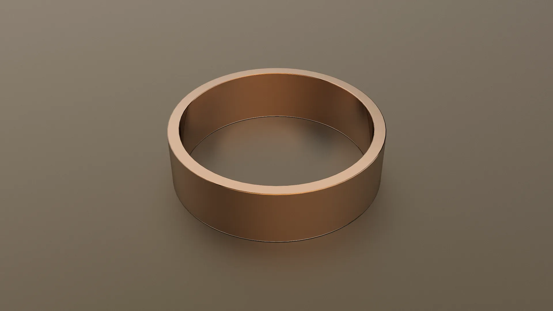 Polished Rose Gold 6mm Flat Wedding Band