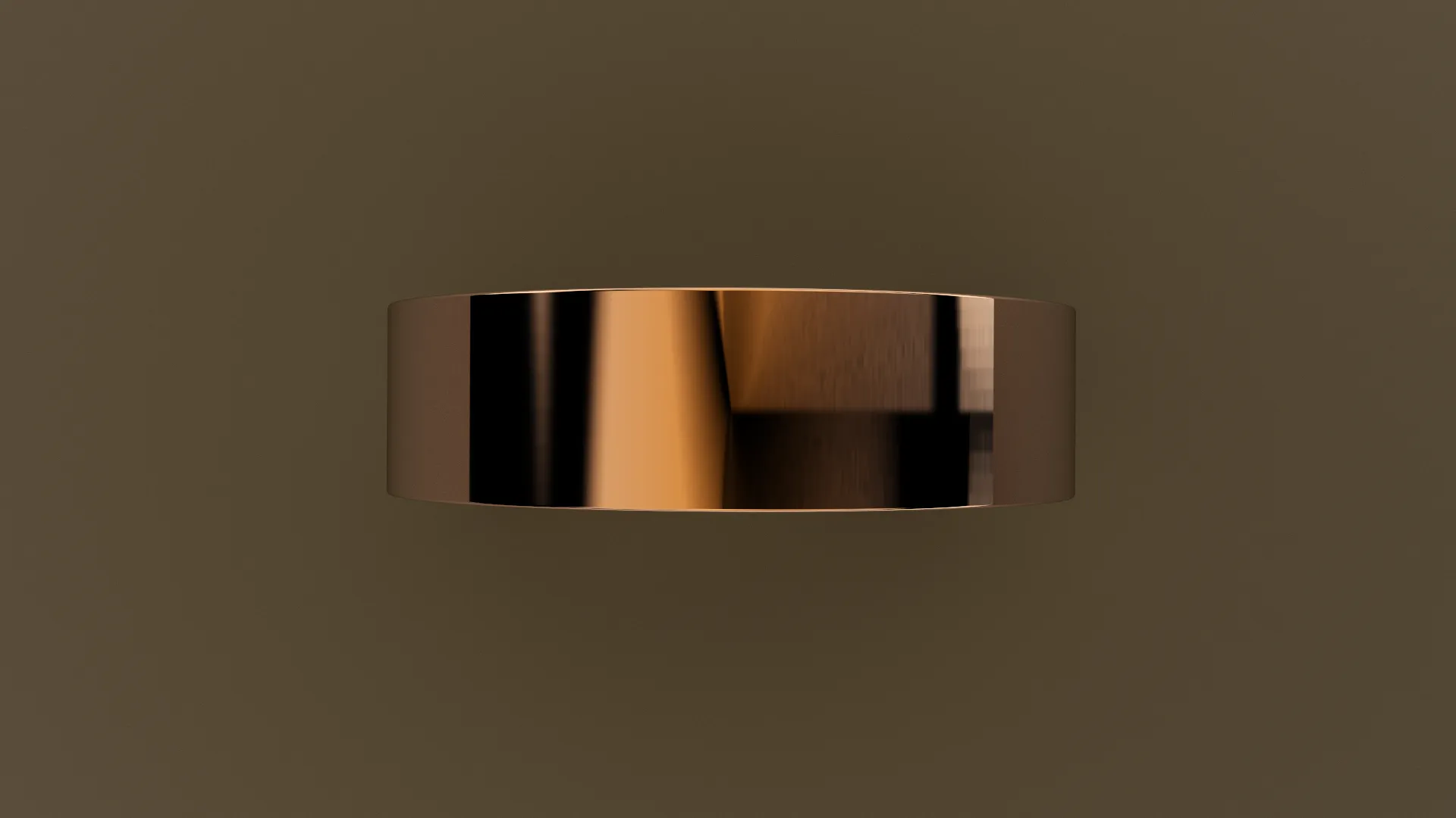 Polished Rose Gold 6mm Flat Wedding Band