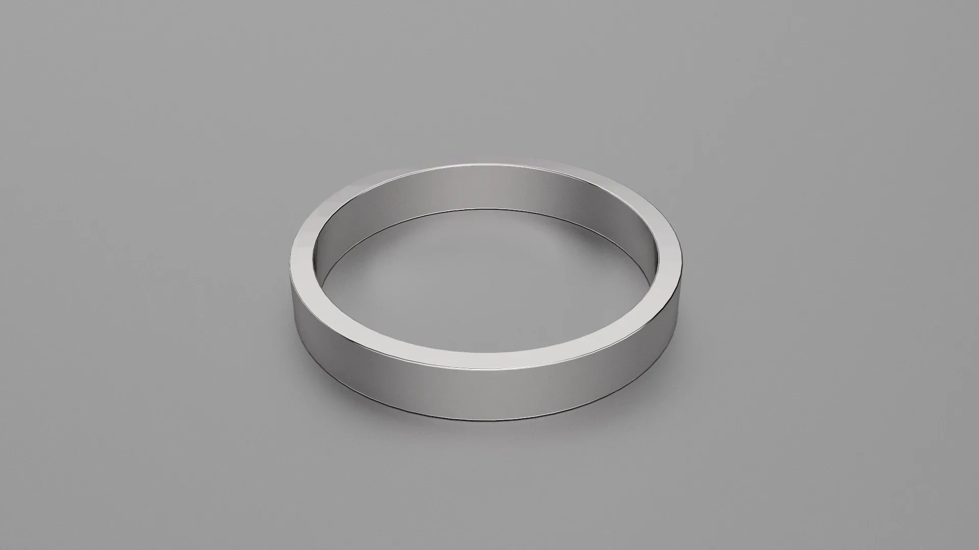 Polished Sterling Silver 3mm Flat Wedding Band
