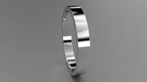 Polished Sterling Silver 3mm Flat Wedding Band