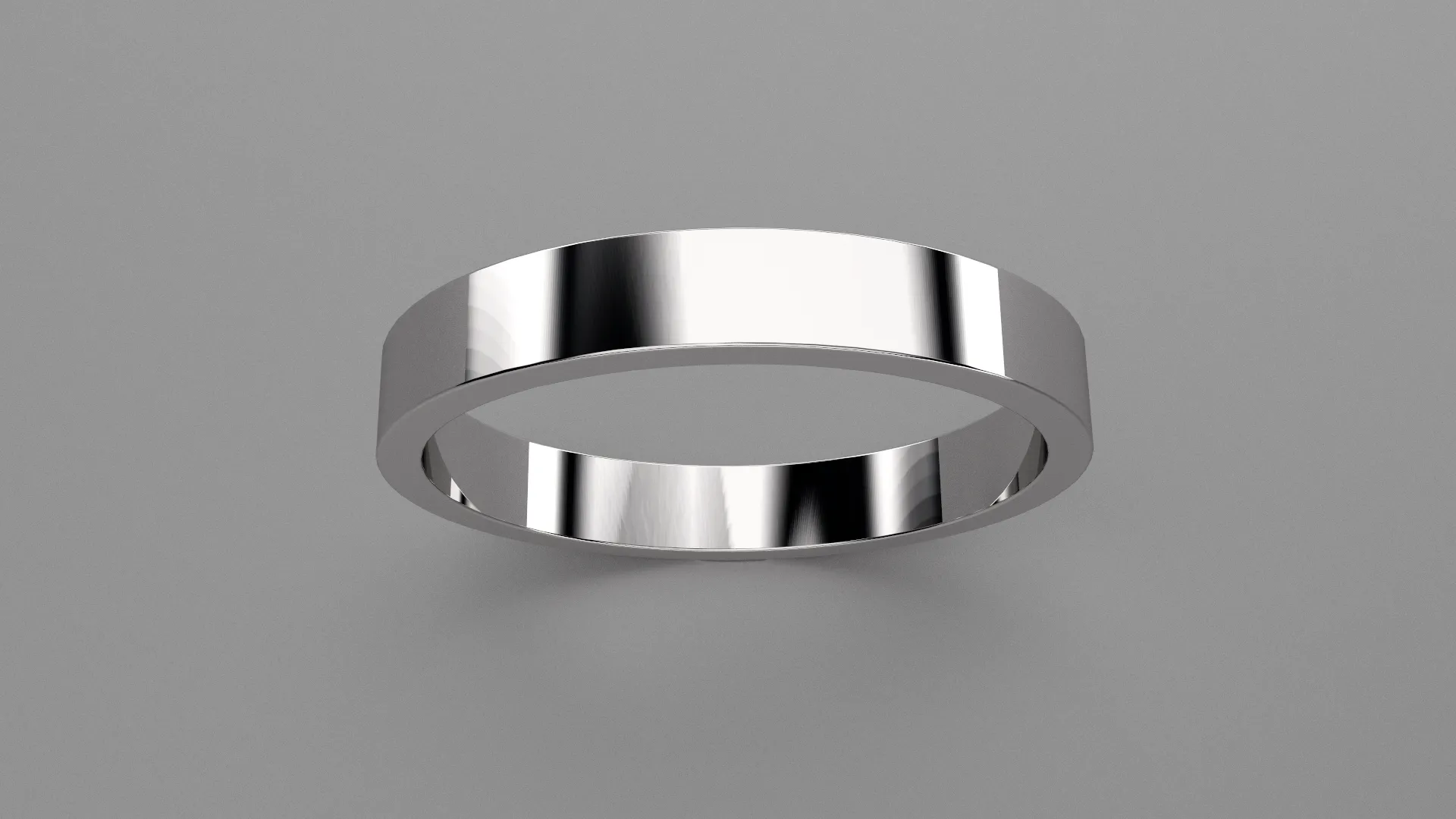 Polished Sterling Silver 3mm Flat Wedding Band