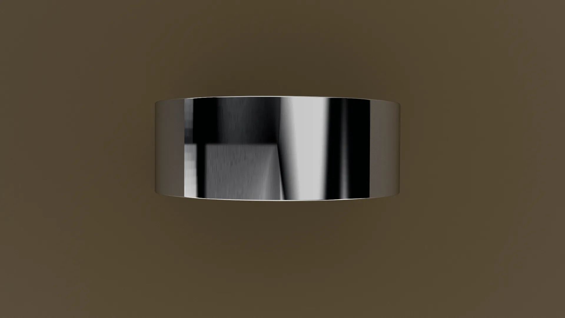 Polished White Gold 8mm Flat Wedding Band